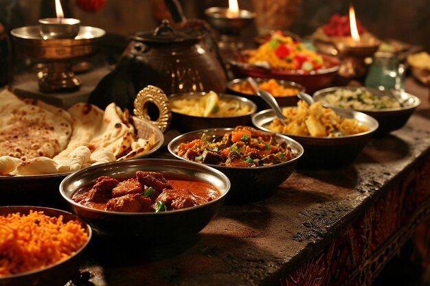 Foto aziatisch eten in een restaurant