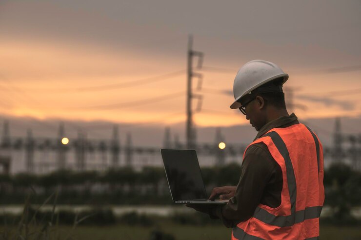 Aziatische ingenieur werkzaam bij elektriciteitscentraleThailand mensen