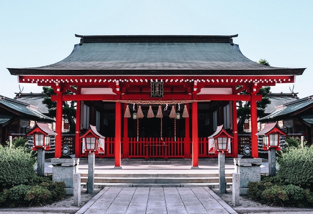 Aziatische Japanse tempel met traditionele architectuur