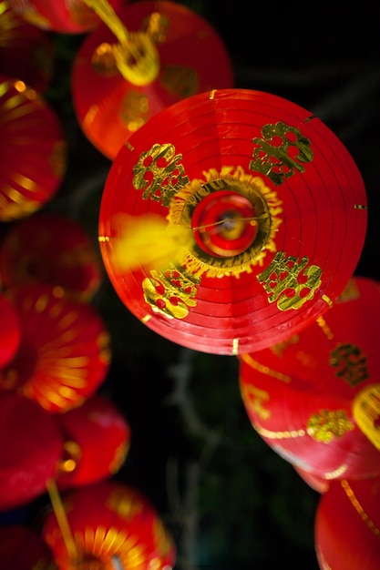 Foto aziatische lantaarns op het lunar new year