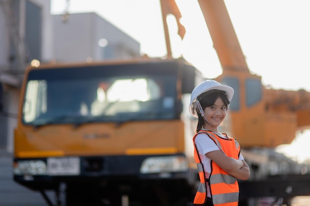 Aziatische meisje toekomstige ingenieurs