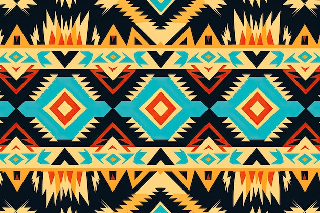 Aztec naadloos patroon Tribale Aztec vector achtergrond Aztec textuur Etnische ikat naadloospatroon in tribale Aztec geometrische etnische ornament druk AI gegenereerd