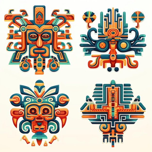 Photo aztec patterns in the style of cartelcore