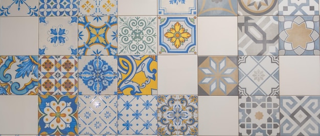 Azulejo artistieke cement vloertegels mozaïektegels muurtegels met verschillende patronen als achtergrond