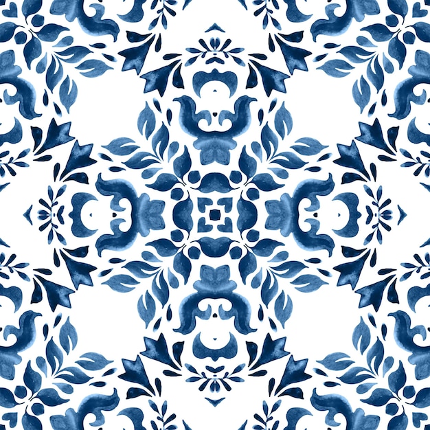 Photo azulejo indigo color portuguese style mediterranean mosaic