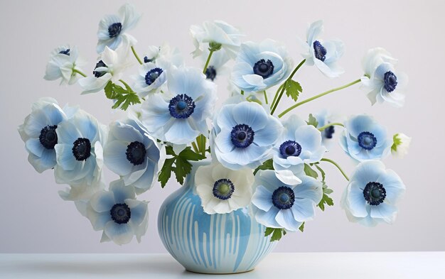 Azure Anemone Flowers Arrangement