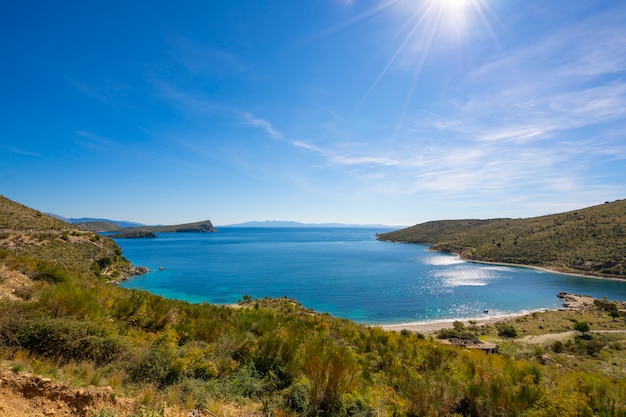 Azure bay in Porto Palermo near Himare in Albania.