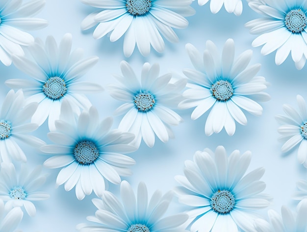 Azure Beauty Photograph of Blue Daisy Flowers