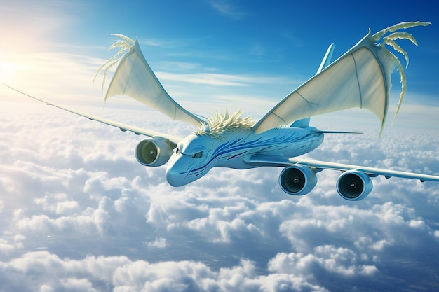 Azure Embrace Chinese Dragons Serene Flight