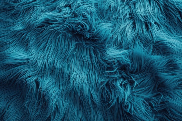 Azure furry backdrop with abstract animal navy blue fur and fluffy turquoise pattern