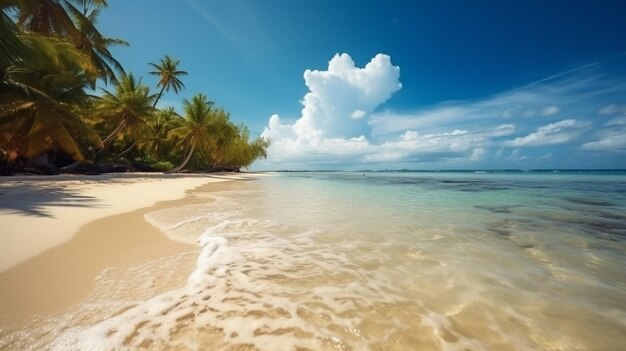 Photo azure ocean waves and whispering trees