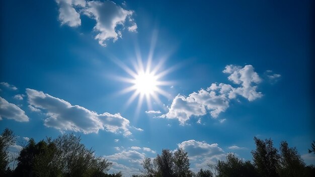 Foto radianza azzurra cielo blu soleggiato