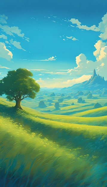 Azure Skies Over Pastures Wallpaper