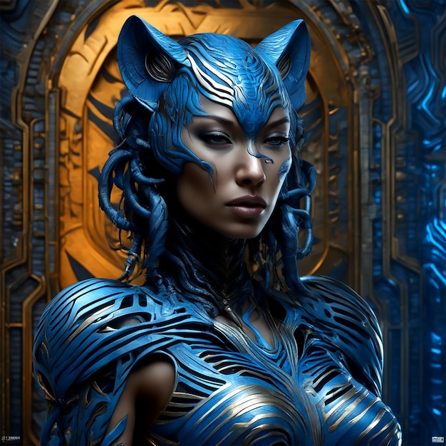 Azure Tigress of Enigma Intricate Masterpiece in Cinematic Detail