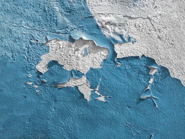 写真 塗装が剥がれた紺碧の壁
