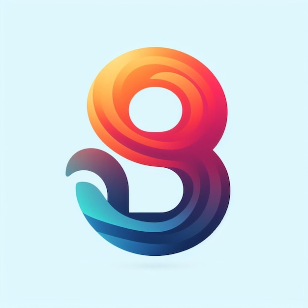 b initial gradient colorful logo