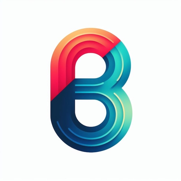 b 초기 그래디언트 다채로운 로고