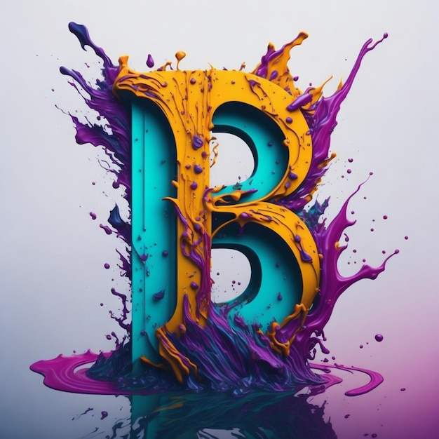 B logo yellow letters with B black background and purple color b letters