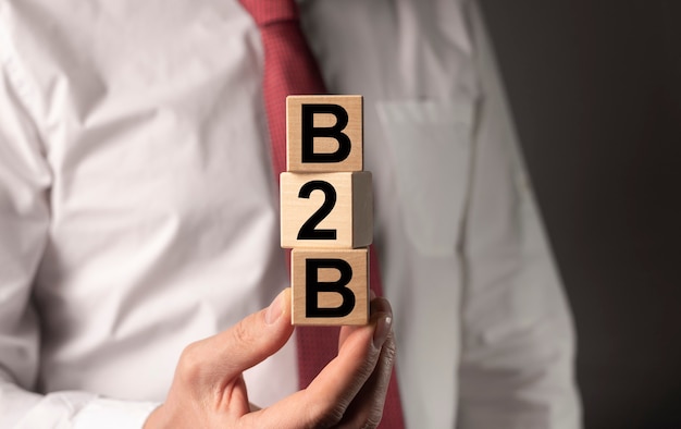 B2Bの頭字語、碑文。企業間概念。