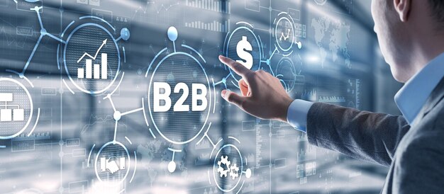 B2B Business Technology Marketing Company Commercieel concept van bedrijf tot bedrijf