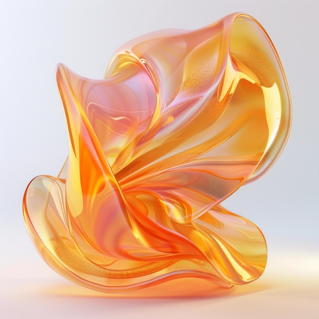 B3D rendering of an abstract ambercolored shape