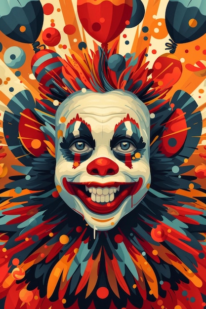 BA Colorful Illustration of a Clown