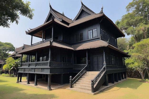 Baan Dam Museum Black House een van de beroemde plaatsen en bezienswaardigheden in Chiang Rai