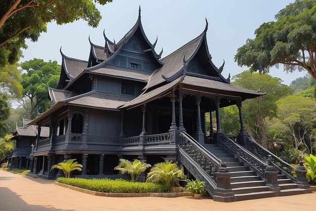 Baan Dam Museum Black House een van de beroemde plaatsen en bezienswaardigheden in Chiang Rai