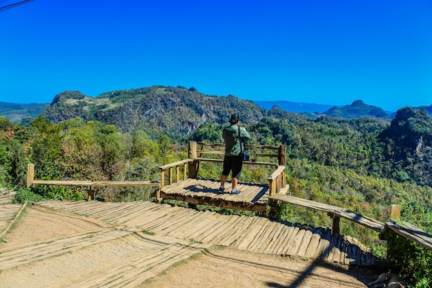 Foto baan jabo village-gezichtspunt, pang mapha, mae hong son, thailand