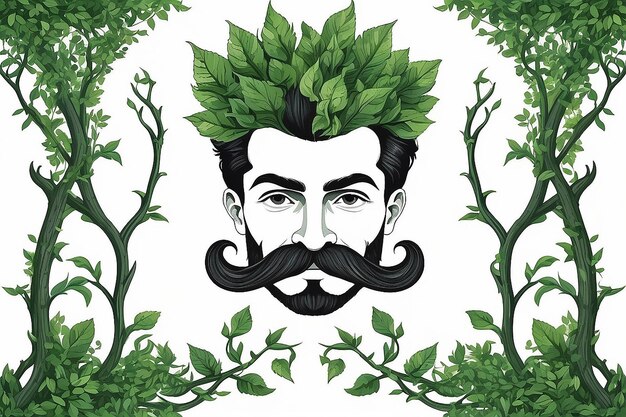 Foto baarde hipster kapper logo vector