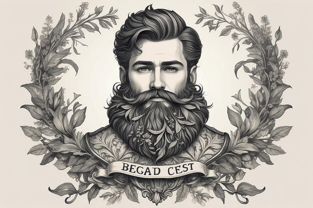 Foto baarde hipster kapper logo vector