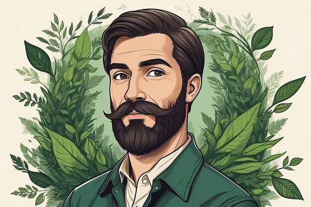 baarde hipster kapper logo vector