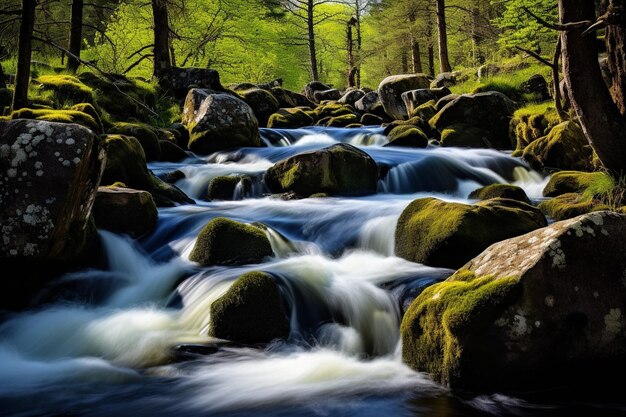 Babbling Brook in a Spring Forest