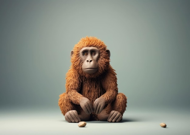 Baboon Character craft with isolated studio background