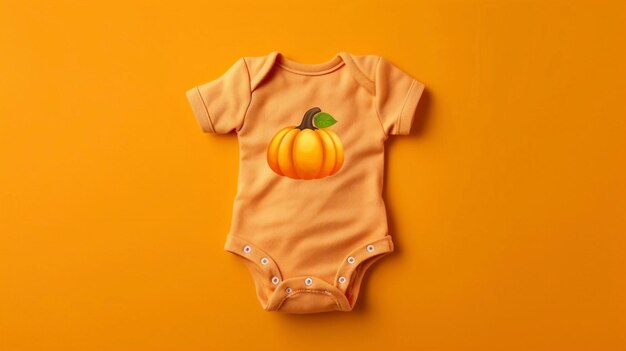 Baby accessories concept with Orange Pumpkin Bodysuit