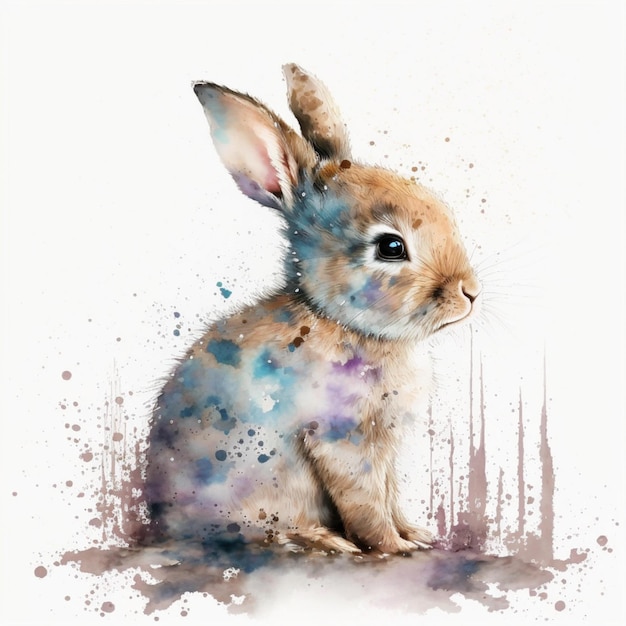 Baby Animals abstract watercolor