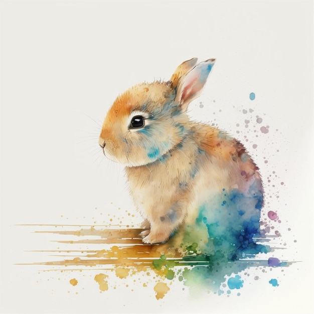 Baby Animals abstract watercolor