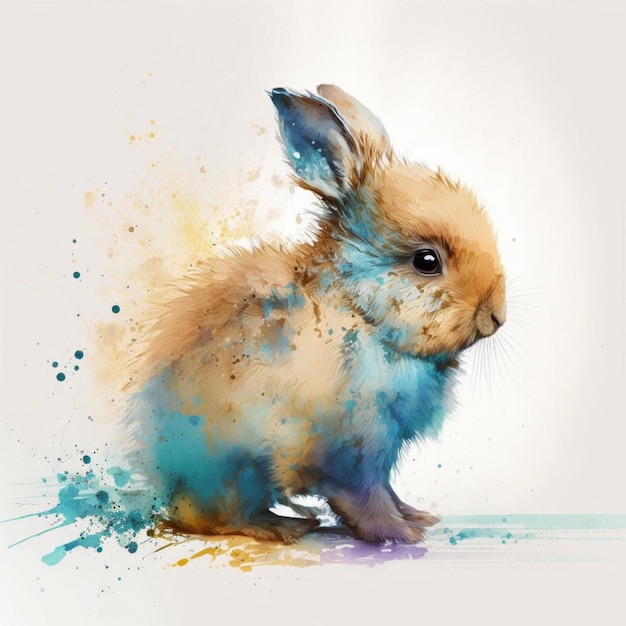 Baby Animals abstract watercolor