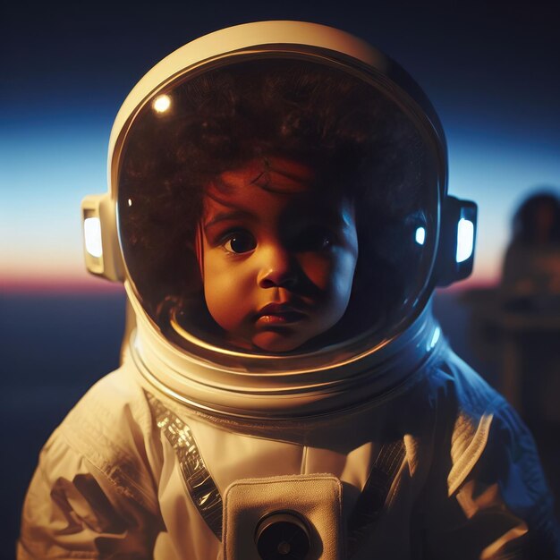 baby in astronaut clothing