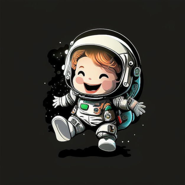 A baby astronaut smiling
