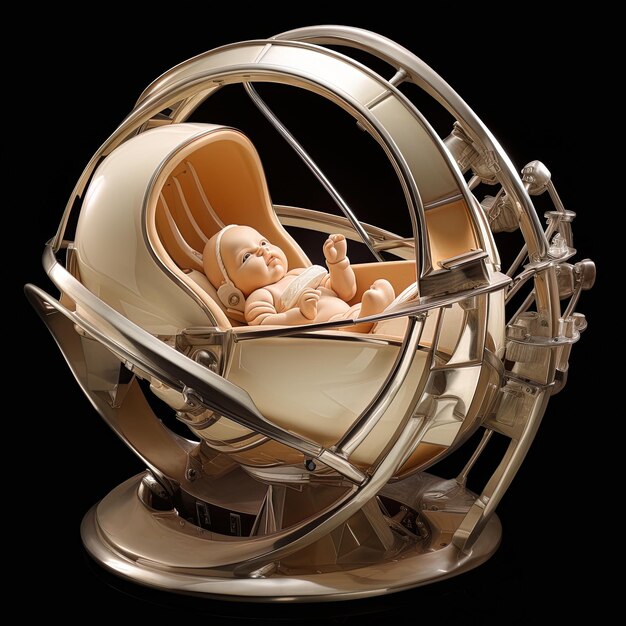 Photo a baby in a baby carriage that is made by a baby