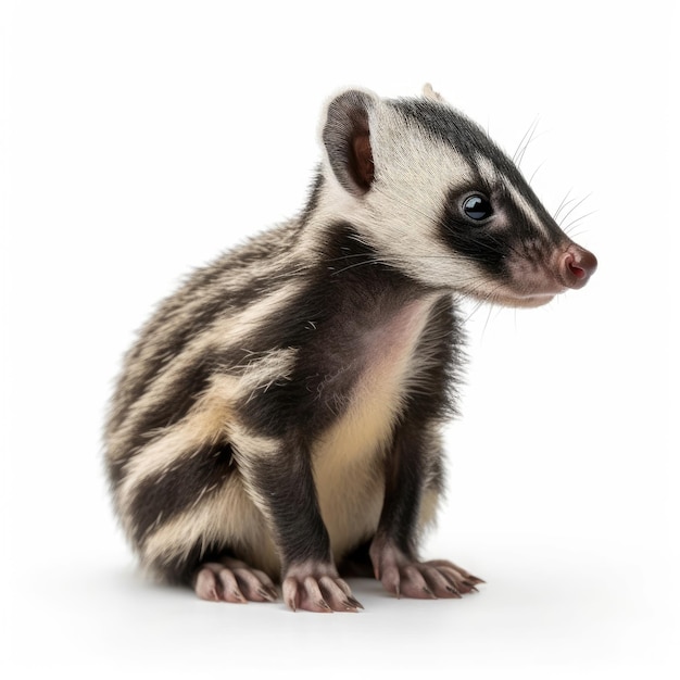 Baby Badger isolated on white generative AI