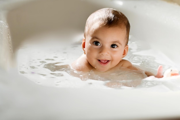 baby in bath take a shower