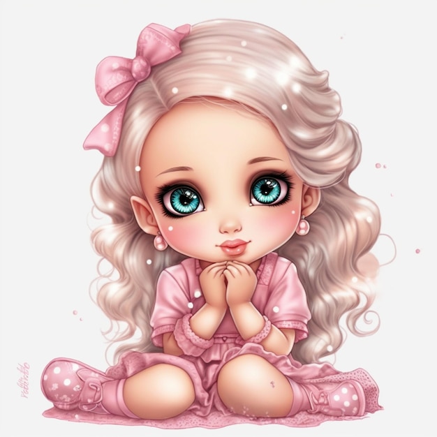 baby_beautiful_berbie girl_clipart_sublimation