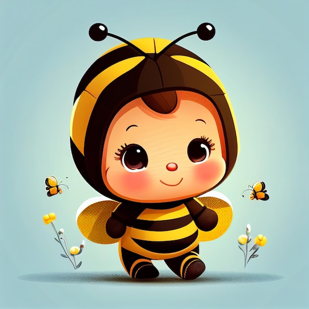 Baby bee 3D Generative AI