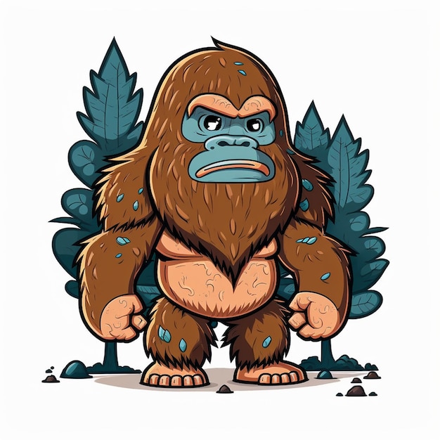 Baby Bigfoot Cartoon Character Vector Illustration