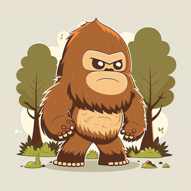 Baby Bigfoot Cartoon Character Vector Illustration