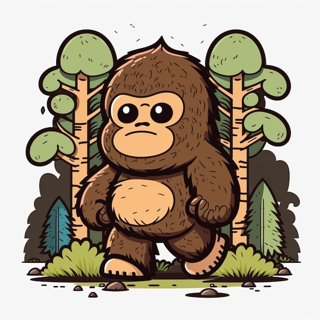 Baby Bigfoot stripfiguur vectorillustratie