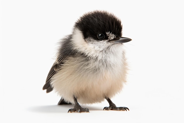 白い背景を持つ赤ちゃん鳥