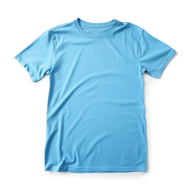 Baby Blue Blank Tshirt Mockup Isolated Photo AI Generated